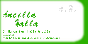 ancilla halla business card
